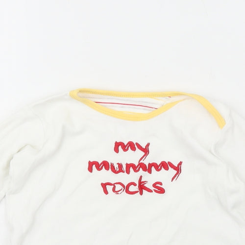 Preworn Girls White  100% Cotton Basic T-Shirt Size 9-12 Months Crew Neck  - My Mummy Rocks
