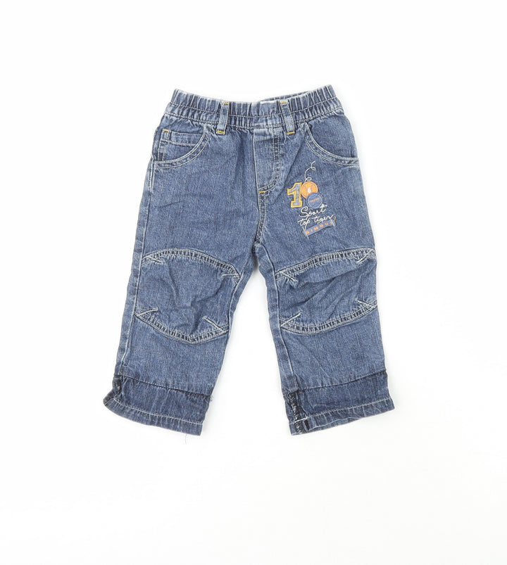 Bimbus Boys Blue 100% Cotton Pedal Pusher Jeans Size 6-9 Months - Sport Top Tiger