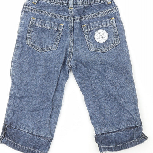 Bimbus   Boys Blue  100% Cotton Pedal Pusher Jeans Size 6-9 Months   - Sport Top Tiger