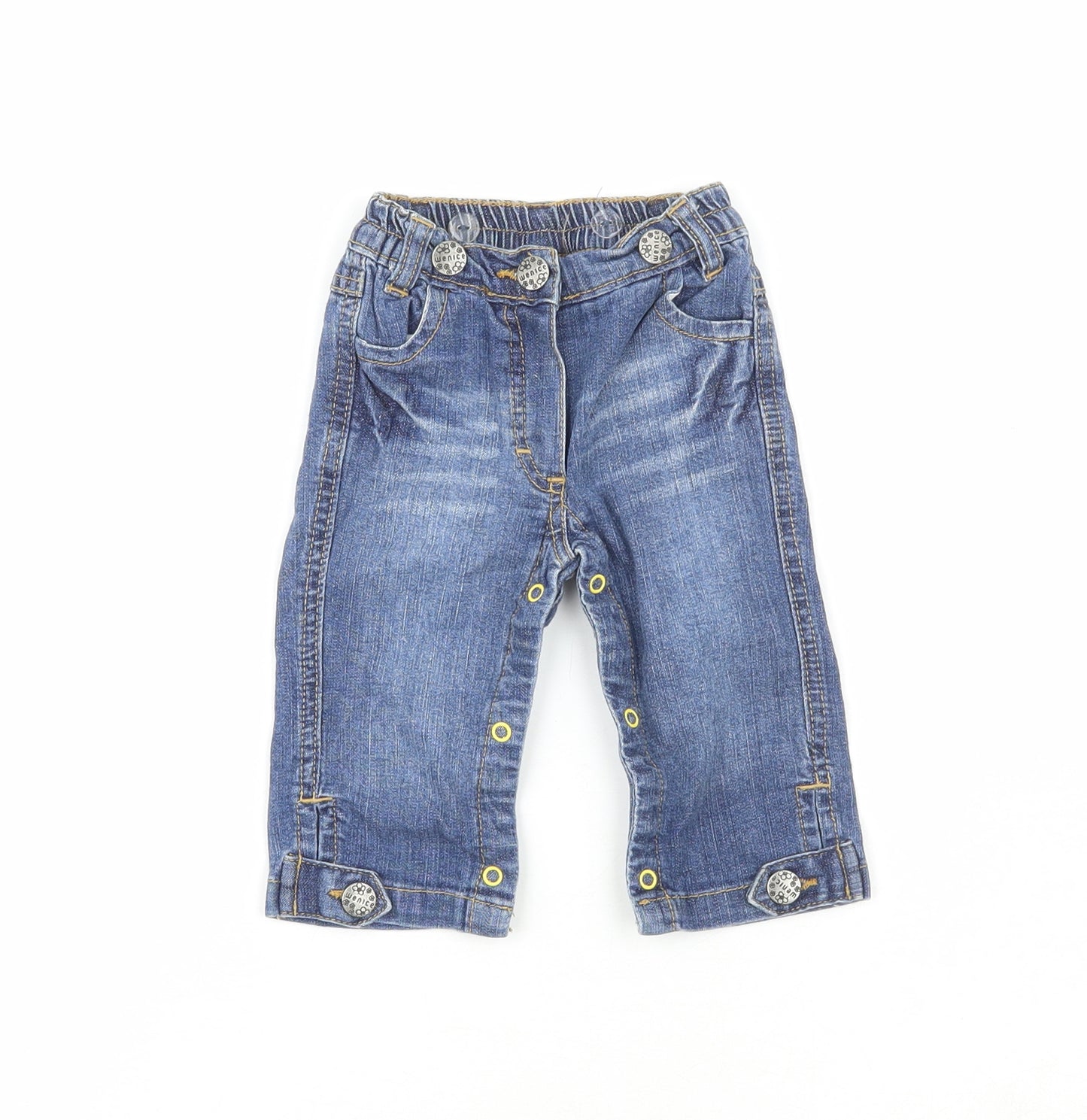 Wenice Boys Blue  100% Cotton Pedal Pusher Jeans Size 18-24 Months