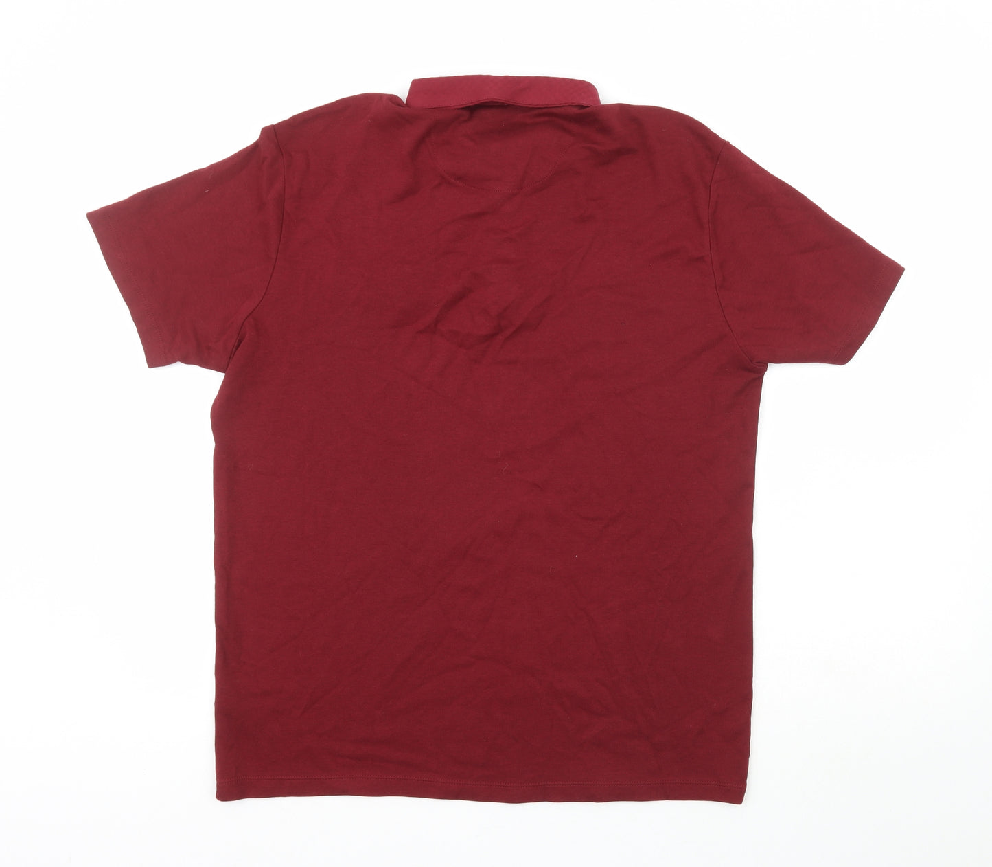Peacocks Mens Red  100% Cotton  Polo Size L Collared