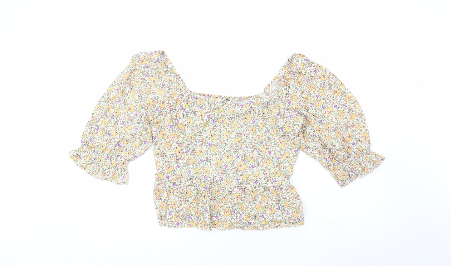 New Look Womens Multicoloured  Viscose Basic Blouse Size 18 Off the Shoulder - Flowers