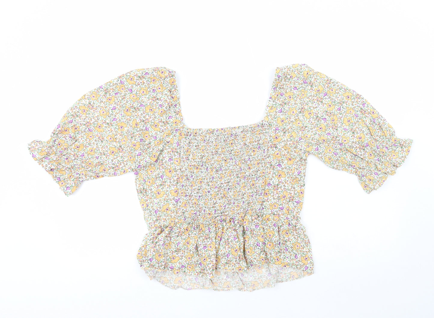 New Look Womens Multicoloured  Viscose Basic Blouse Size 18 Off the Shoulder - Flowers