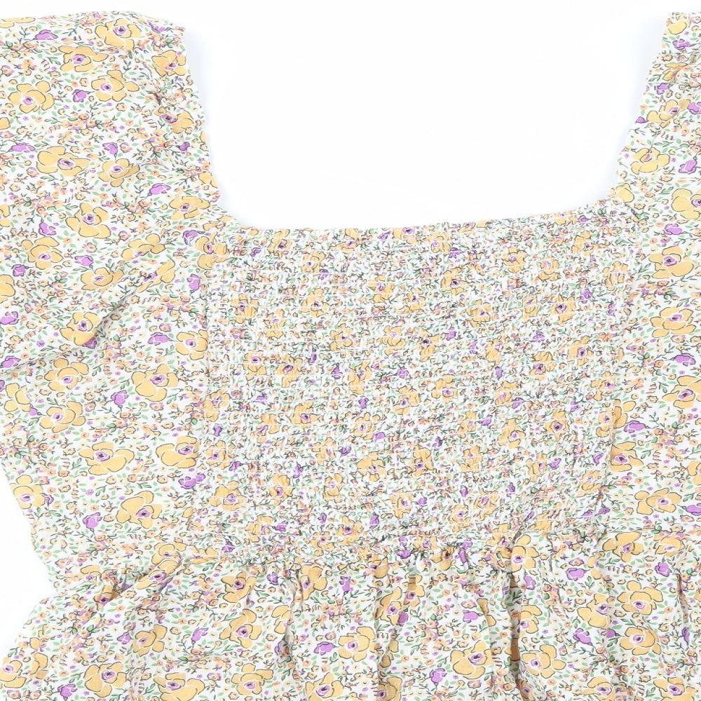 New Look Womens Multicoloured  Viscose Basic Blouse Size 18 Off the Shoulder - Flowers