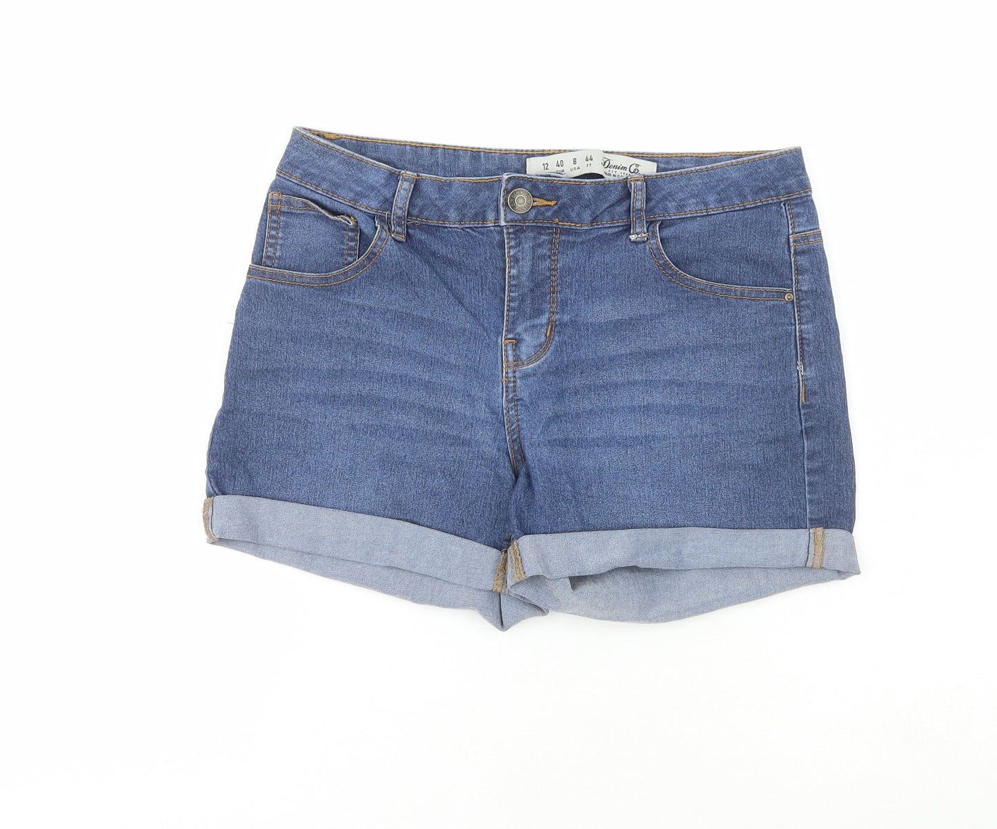 Primark Womens Blue  Cotton Cut-Off Shorts Size 12 L3 in Regular