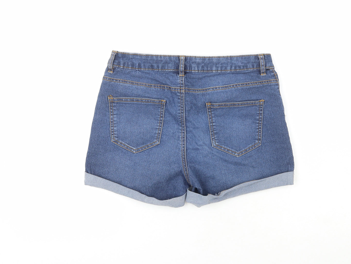 Primark Womens Blue  Cotton Cut-Off Shorts Size 12 L3 in Regular
