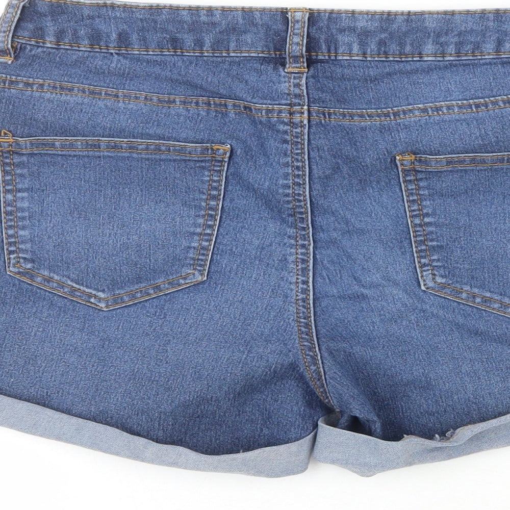 Primark Womens Blue  Cotton Cut-Off Shorts Size 12 L3 in Regular