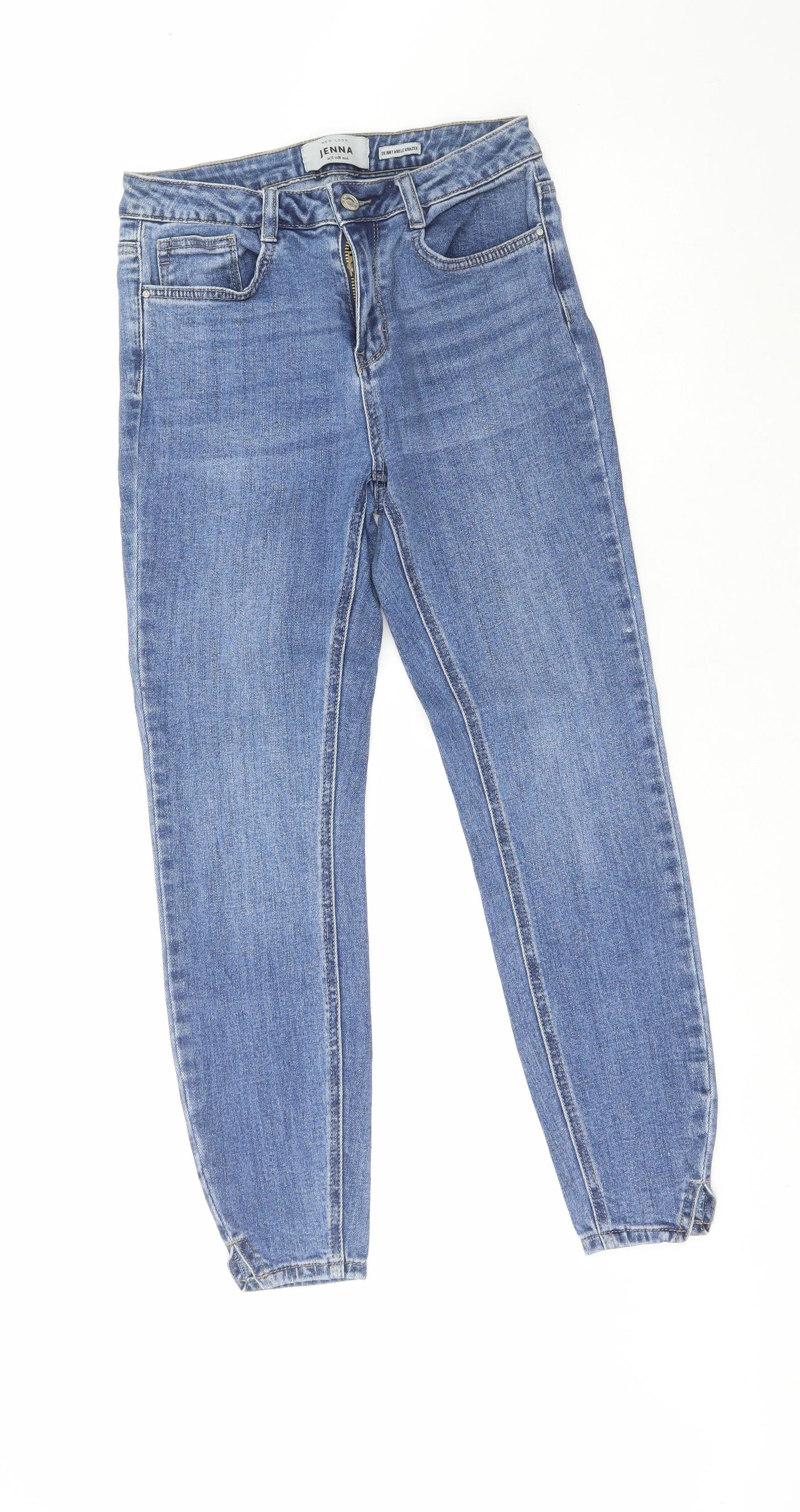 New Look Womens Blue  Cotton Straight Jeans Size 10 L26 in Regular