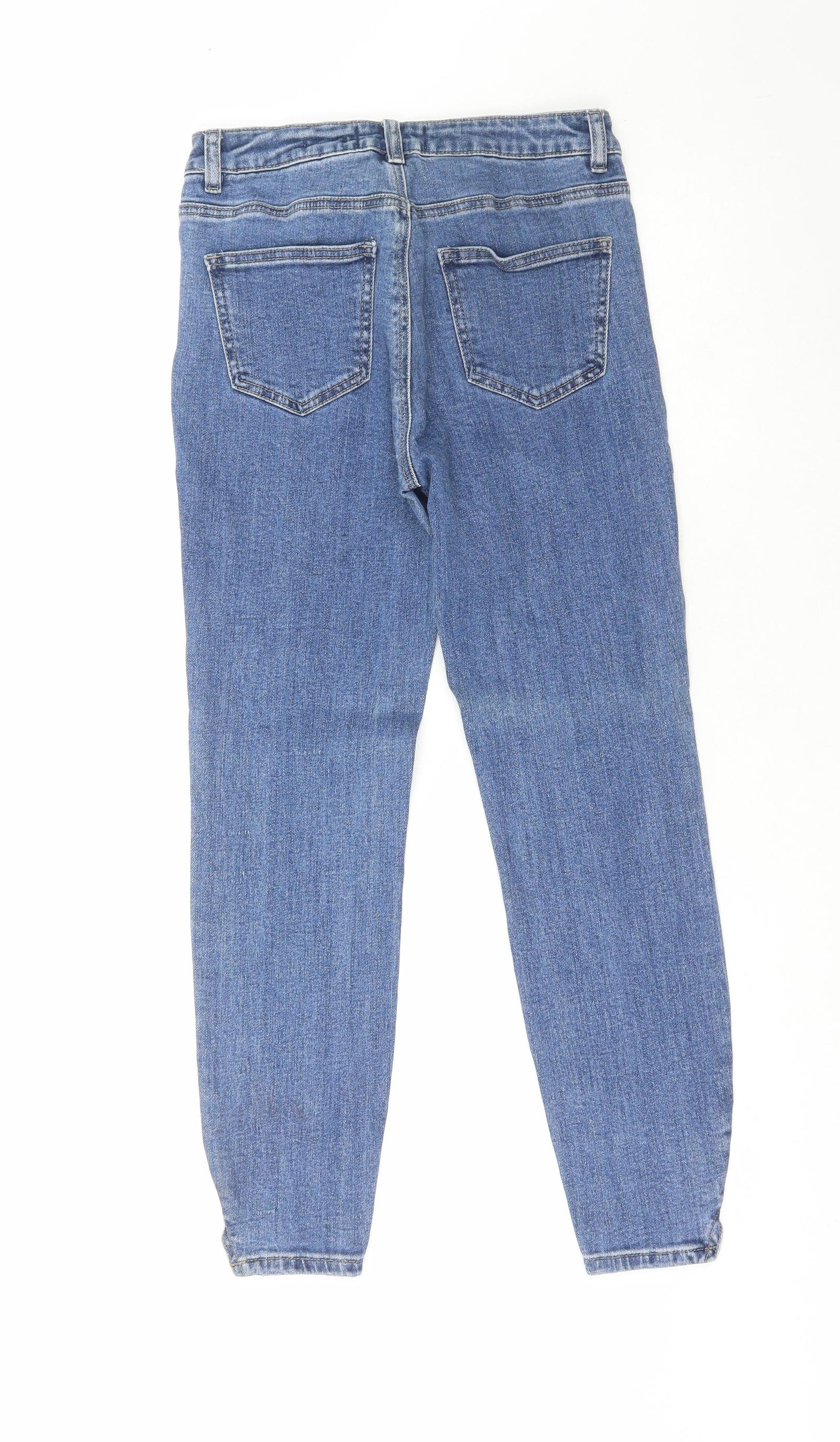 New Look Womens Blue  Cotton Straight Jeans Size 10 L26 in Regular