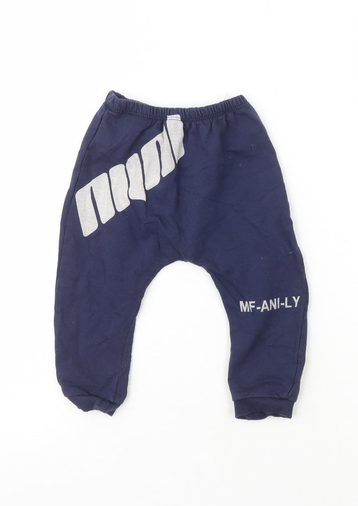 Anilco Boys Blue 100% Cotton Jogger Leggings Size 18 Months - MF-ANI-LY