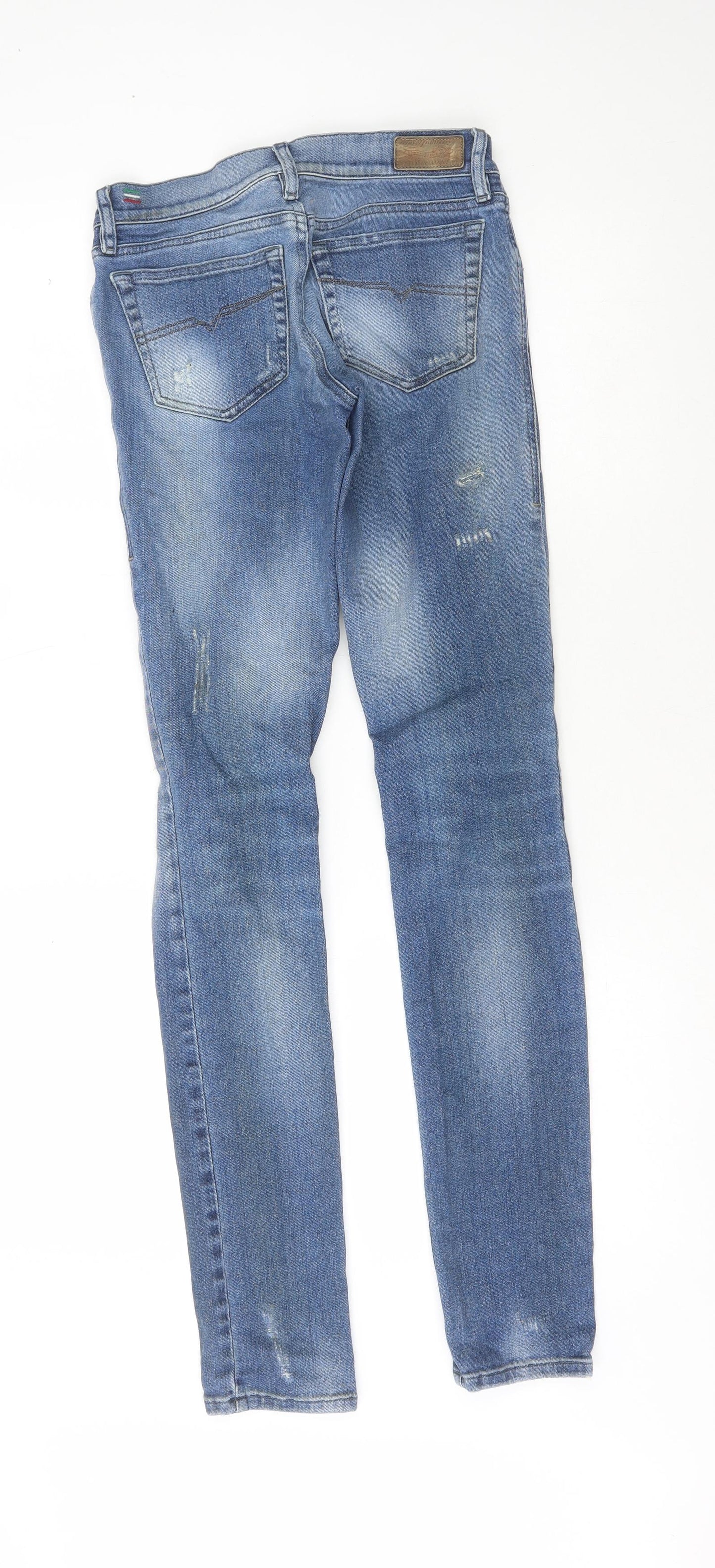 Diesel Mens Blue  Elastane Straight Jeans Size 25 in L32 in Regular