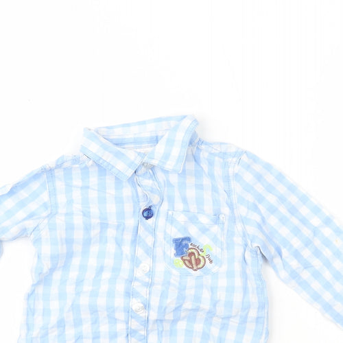 Ergee Boys Blue Plaid 100% Cotton Babygrow One-Piece Size 12-18 Months