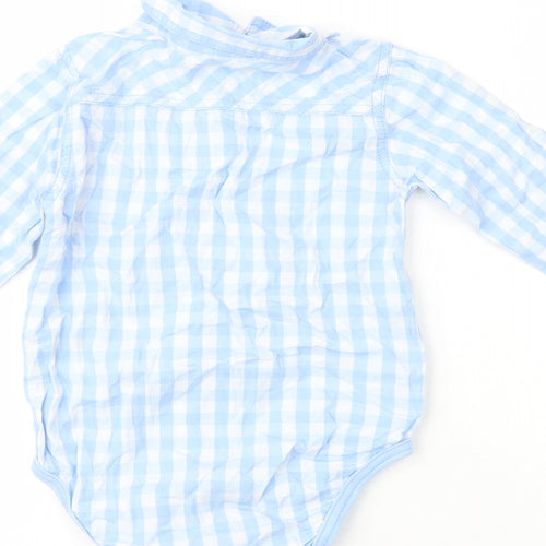 Ergee Boys Blue Plaid 100% Cotton Babygrow One-Piece Size 12-18 Months
