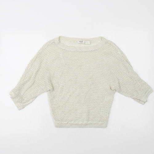 Redoute  Womens Ivory High Neck  Polyester Henley Jumper Size XS