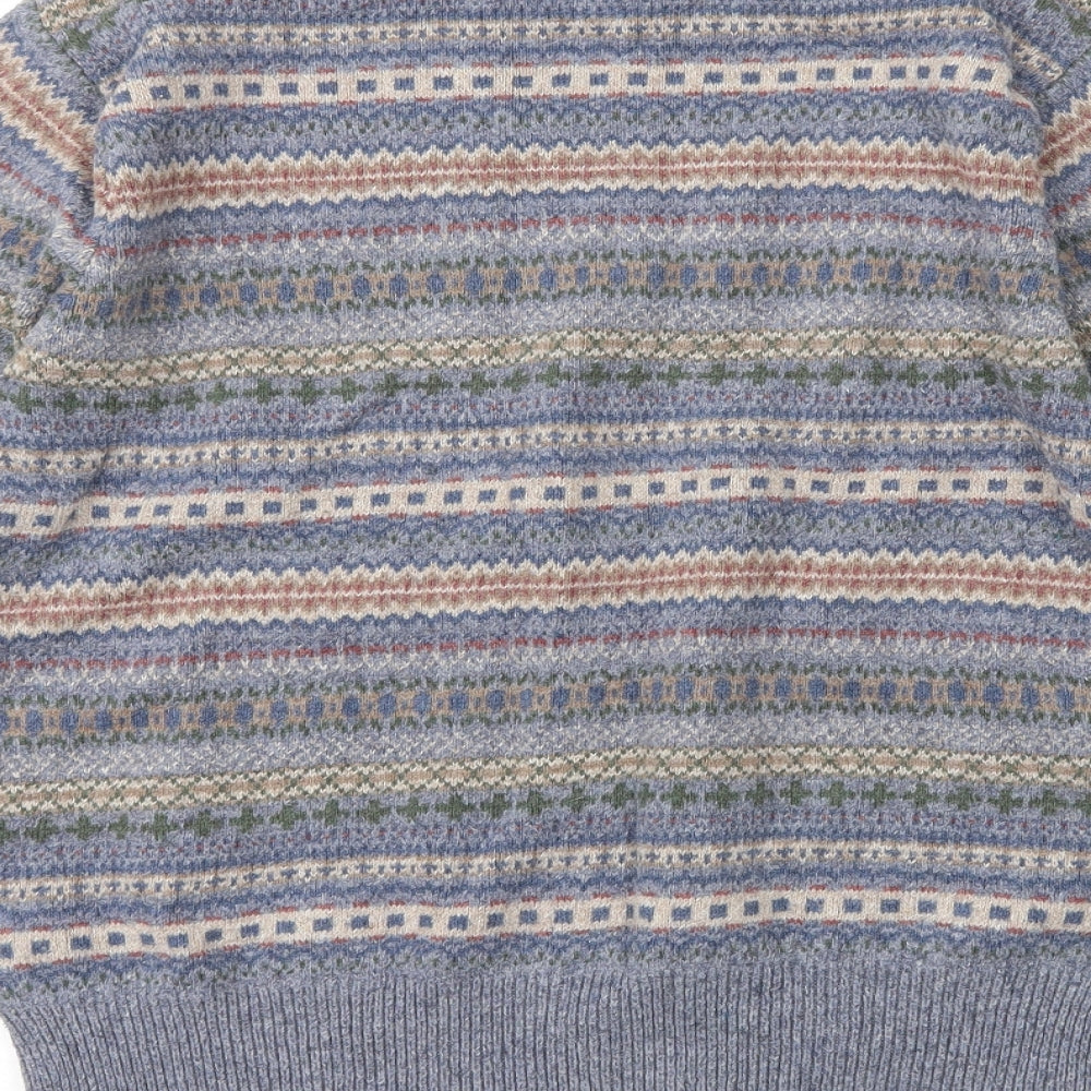 F&F Womens Multicoloured Crew Neck Fair Isle Cotton Pullover Jumper Size S