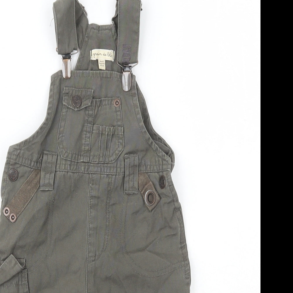 Preworn  Baby Brown  100% Cotton Dungaree One-Piece Size 6-9 Months