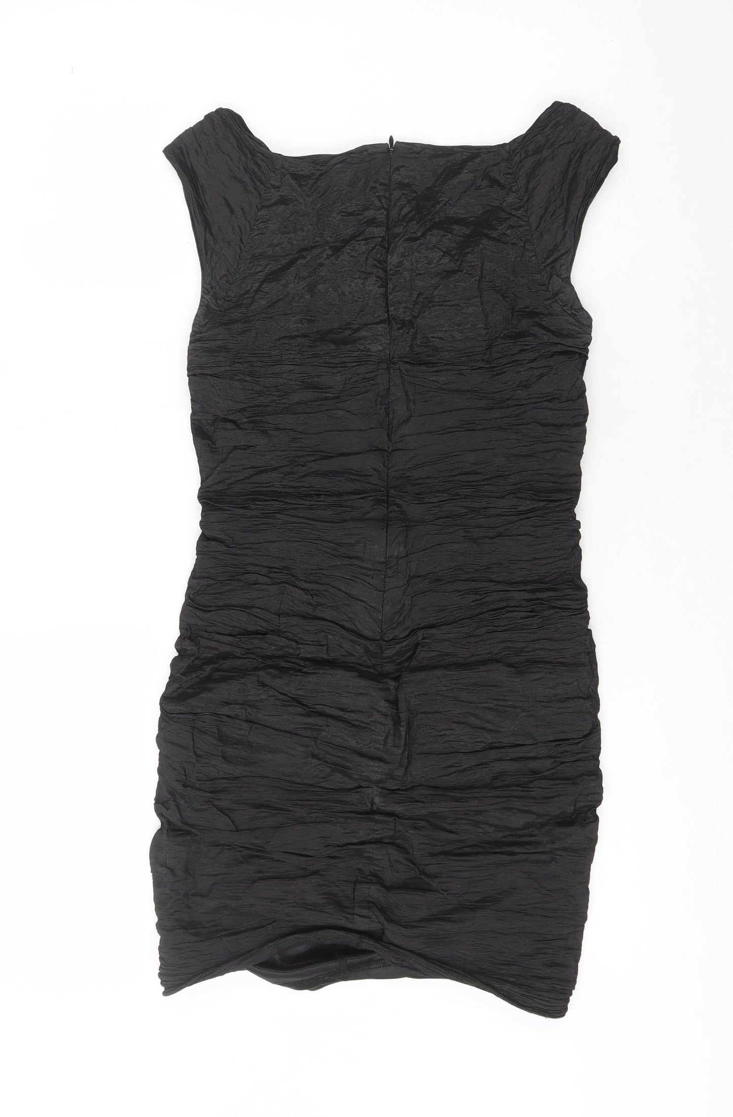 Phase Eight  Womens Black  Nylon Slip Dress  Size 8  Scoop Neck
