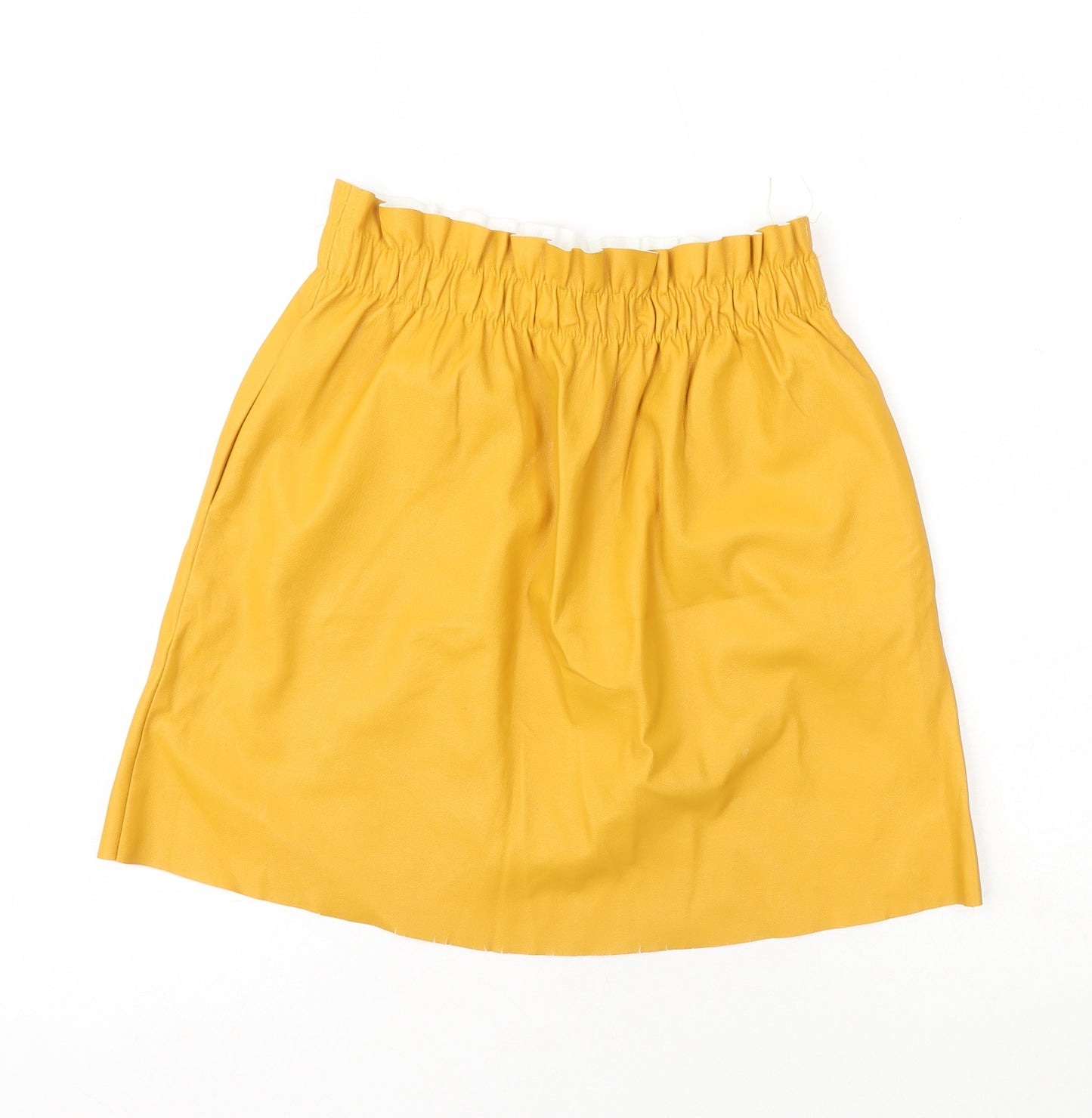 Preworn Womens Yellow  Polyester Mini Skirt Size S