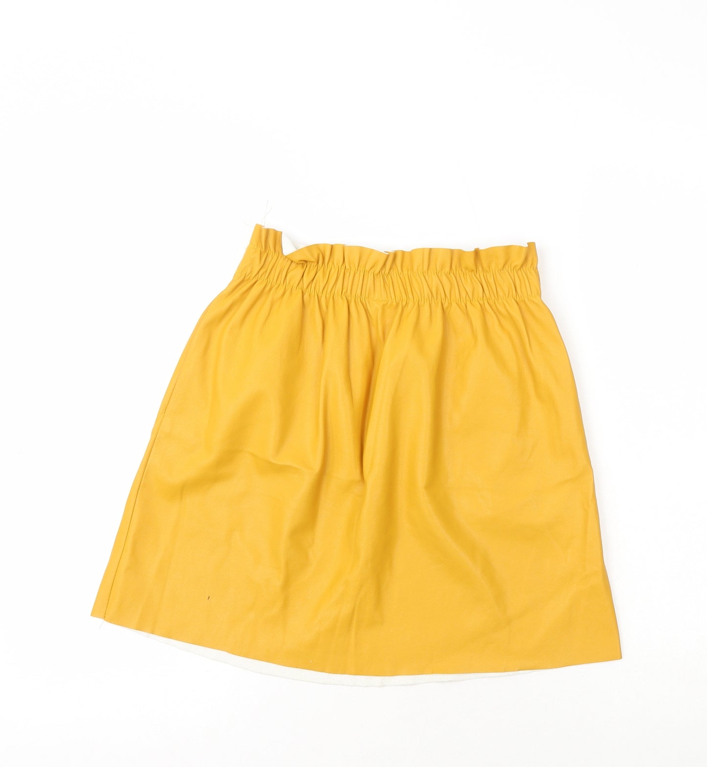 Preworn Womens Yellow  Polyester Mini Skirt Size S