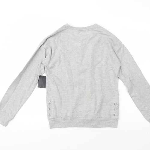 DKNY Girls Grey  Cotton Pullover Sweatshirt Size 12 Years   - DKNY