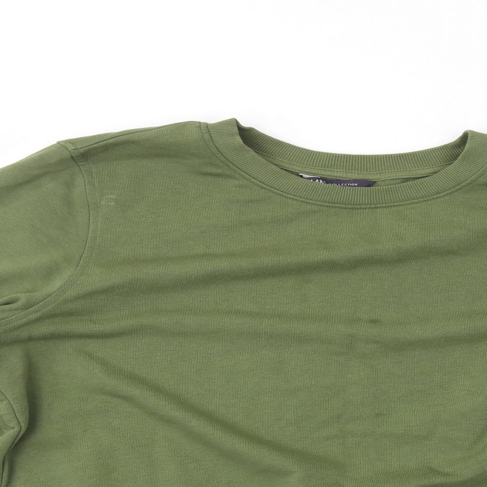 Marks and Spencer Womens Green  Cotton Pullover Sweatshirt Size 14