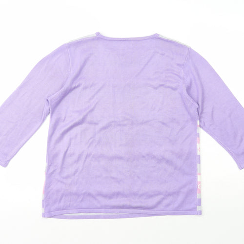 Preworn Womens Multicoloured Crew Neck Striped Acrylic Pullover Jumper Size S
