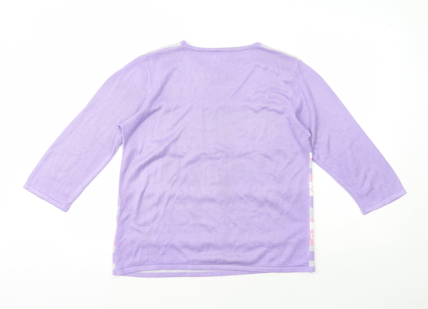 Preworn Womens Multicoloured Crew Neck Striped Acrylic Pullover Jumper Size S