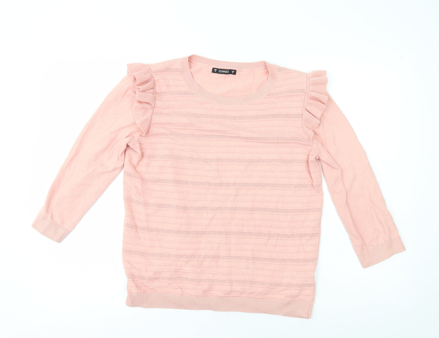 Dunnes Womens Pink Crew Neck  Cotton Pullover Jumper Size M
