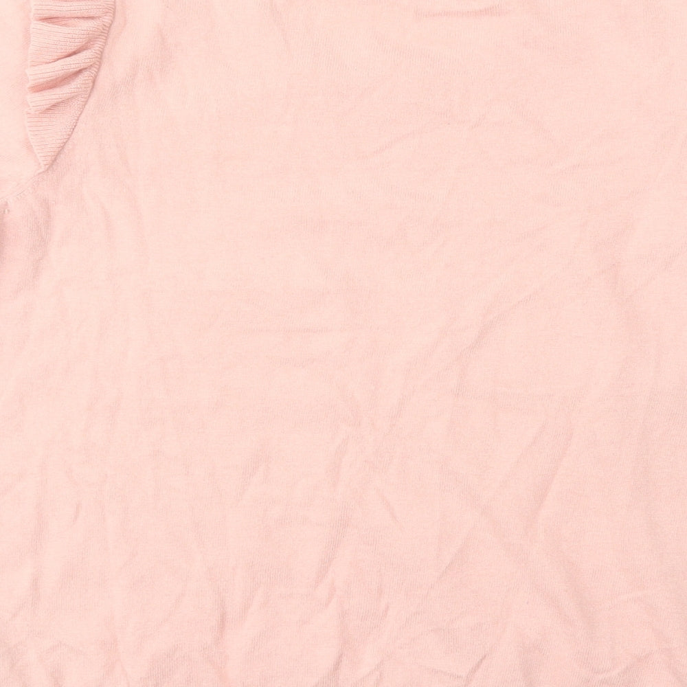Dunnes Womens Pink Crew Neck  Cotton Pullover Jumper Size M