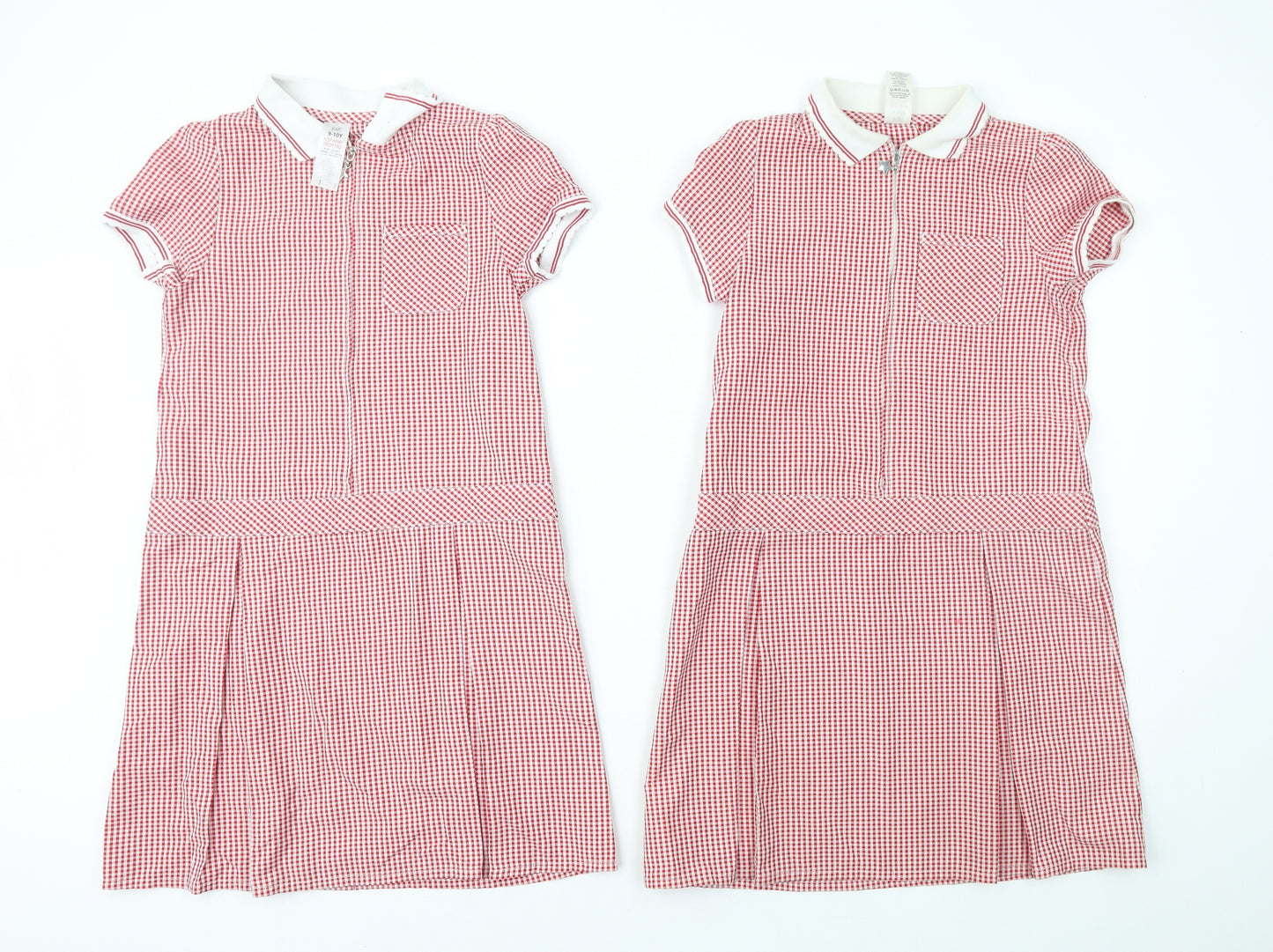 George Girls Red  Polyester Fit & Flare  Size 9-10 Years  Collared  - Set