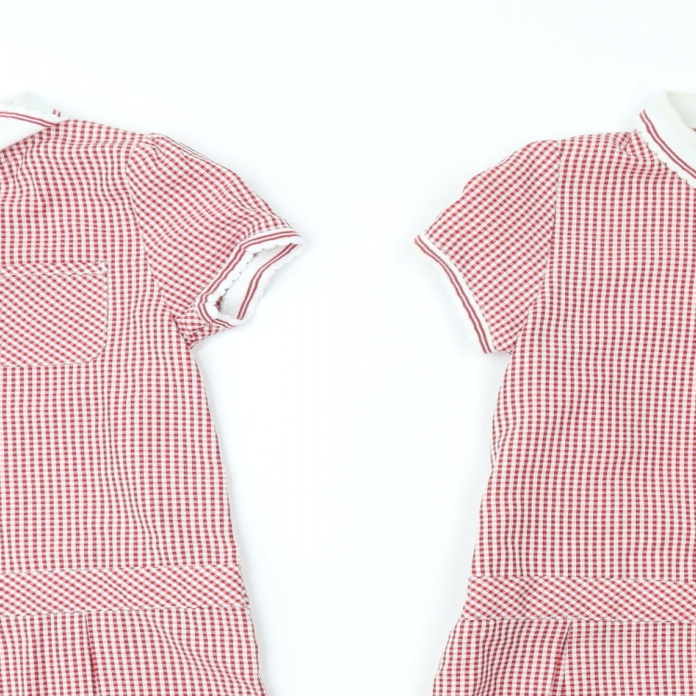 George Girls Red  Polyester Fit & Flare  Size 9-10 Years  Collared  - Set