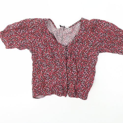 SheIn Womens Multicoloured Floral Polyester Basic Blouse Size 6 Off the Shoulder