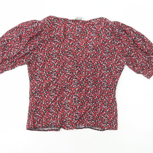 SheIn Womens Multicoloured Floral Polyester Basic Blouse Size 6 Off the Shoulder