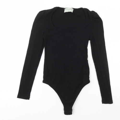 Little Mistress Womens Black  Cotton Bodysuit One-Piece Size 6