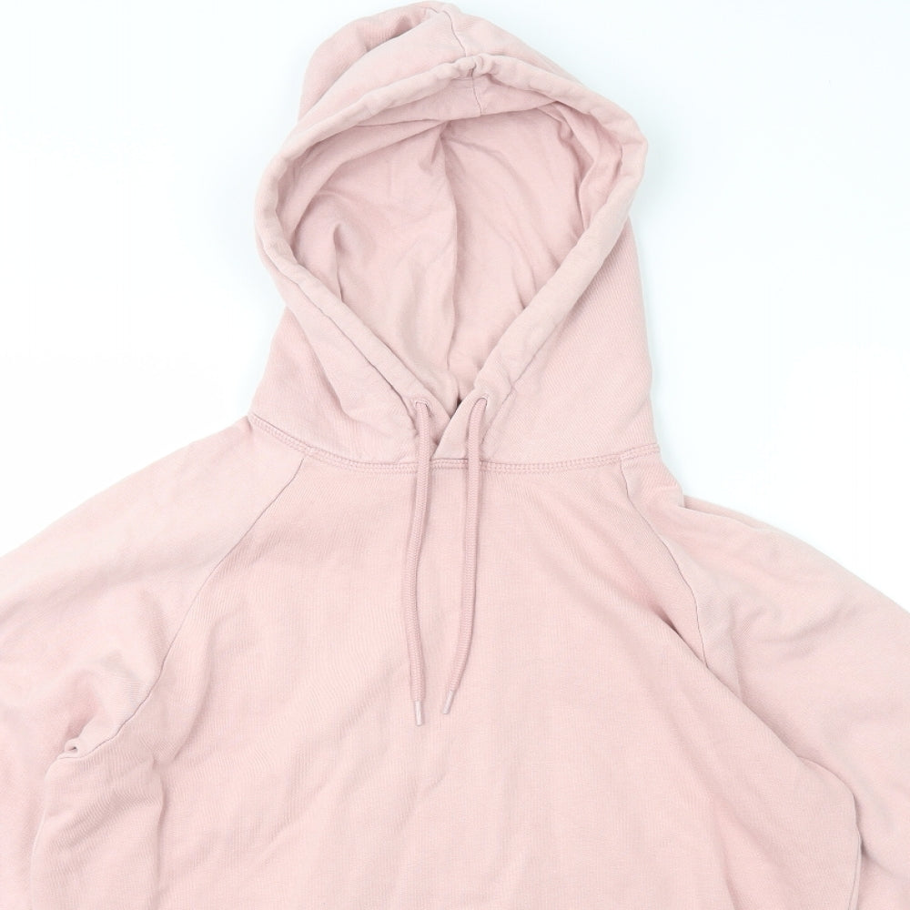 H&M Womens Pink  100% Cotton Pullover Hoodie Size 8