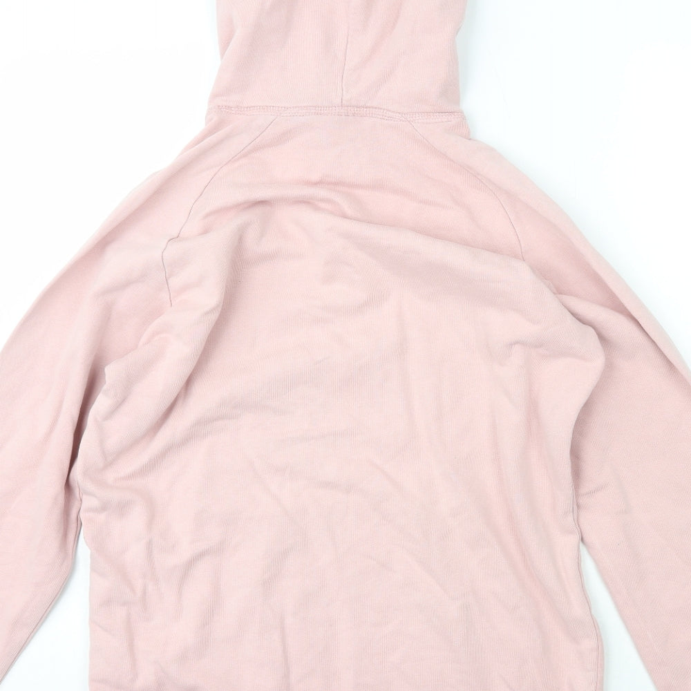 H&M Womens Pink  100% Cotton Pullover Hoodie Size 8