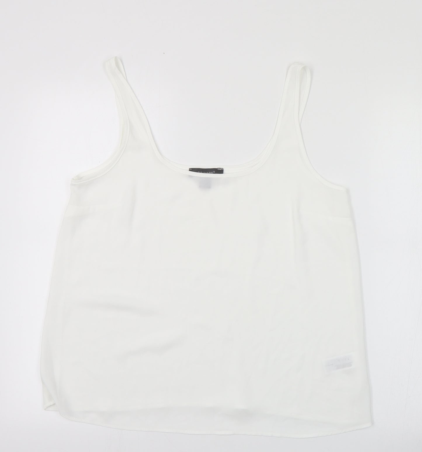 Primark Womens White  Polyester Camisole Tank Size 14 Scoop Neck