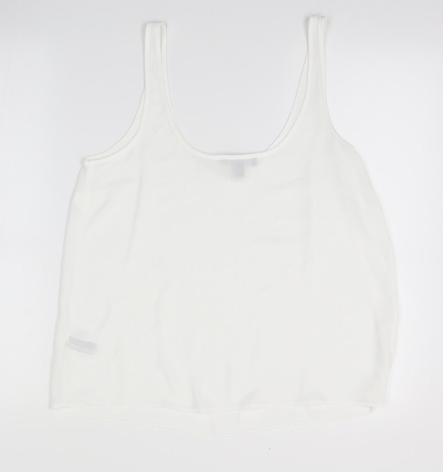 Primark Womens White  Polyester Camisole Tank Size 14 Scoop Neck