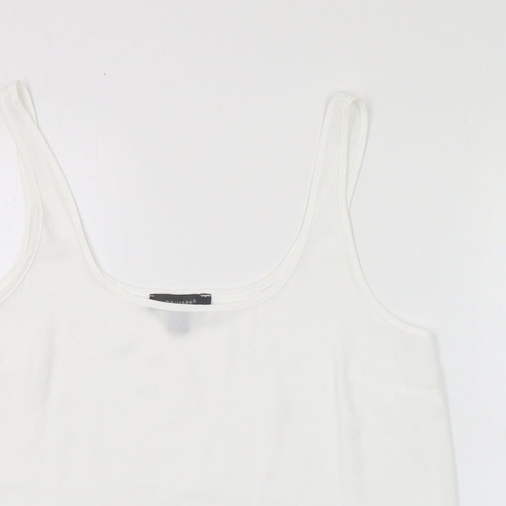 Primark Womens White  Polyester Camisole Tank Size 14 Scoop Neck