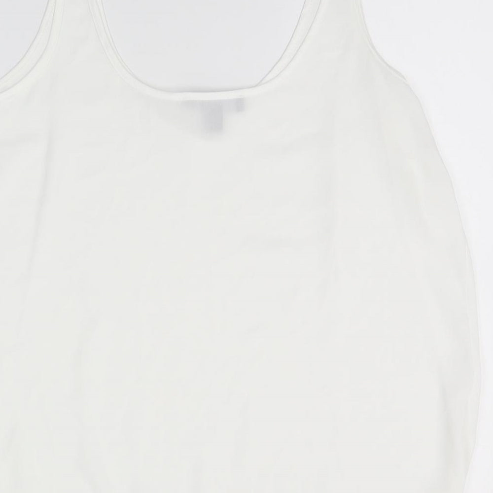 Primark Womens White  Polyester Camisole Tank Size 14 Scoop Neck