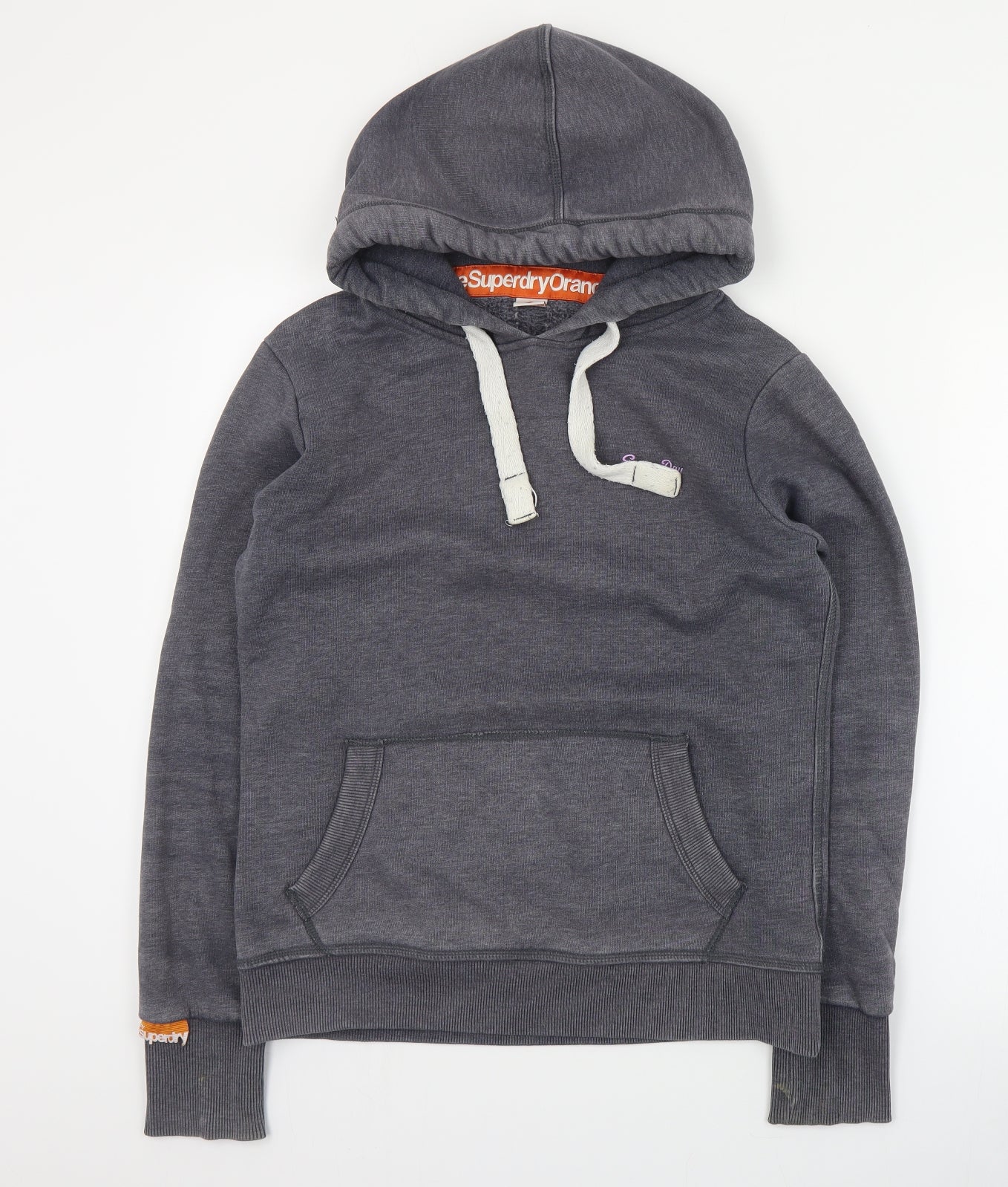 Superdry Womens Grey  Polyester Pullover Hoodie Size M  Pullover