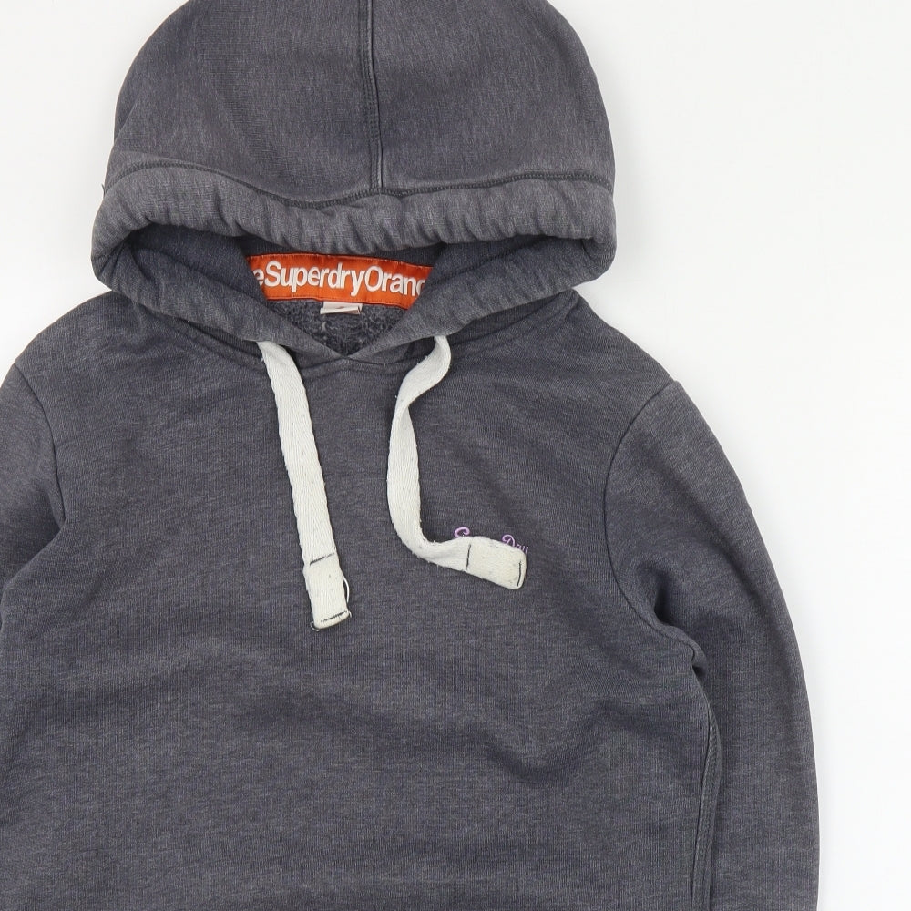 Superdry Womens Grey  Polyester Pullover Hoodie Size M  Pullover