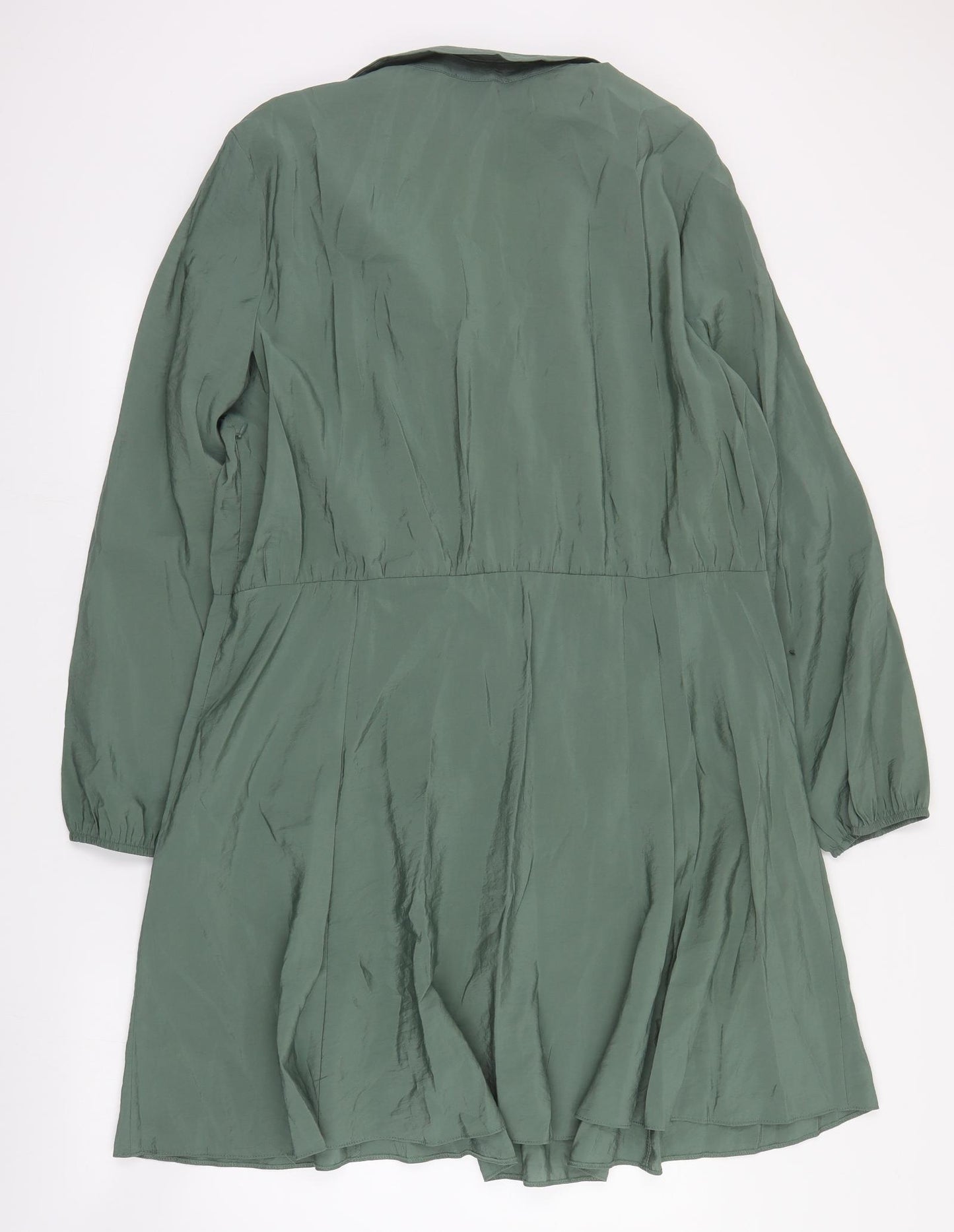 Primark Womens Green  Modacrylic Shirt Dress  Size 20  Collared Button