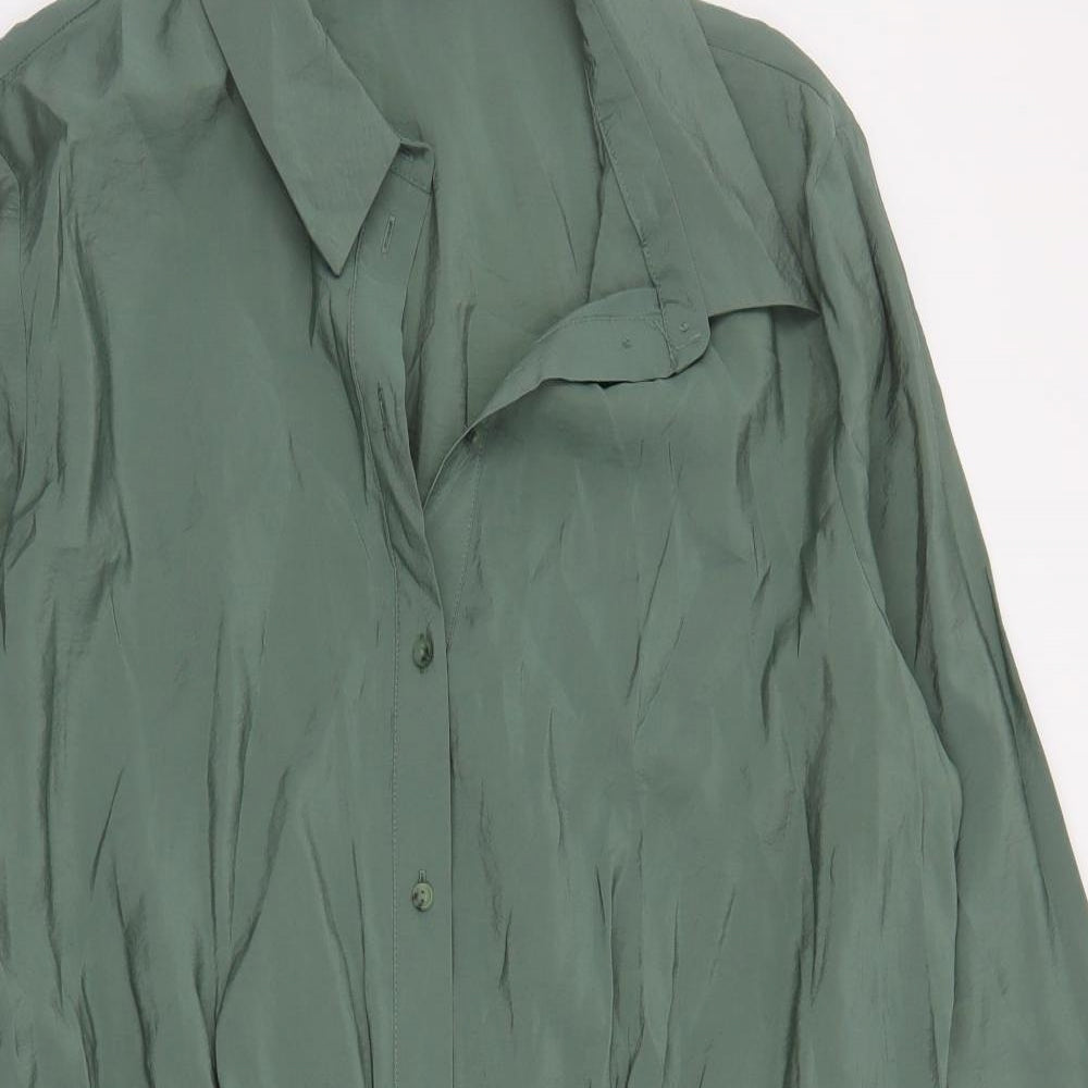 Primark Womens Green  Modacrylic Shirt Dress  Size 20  Collared Button