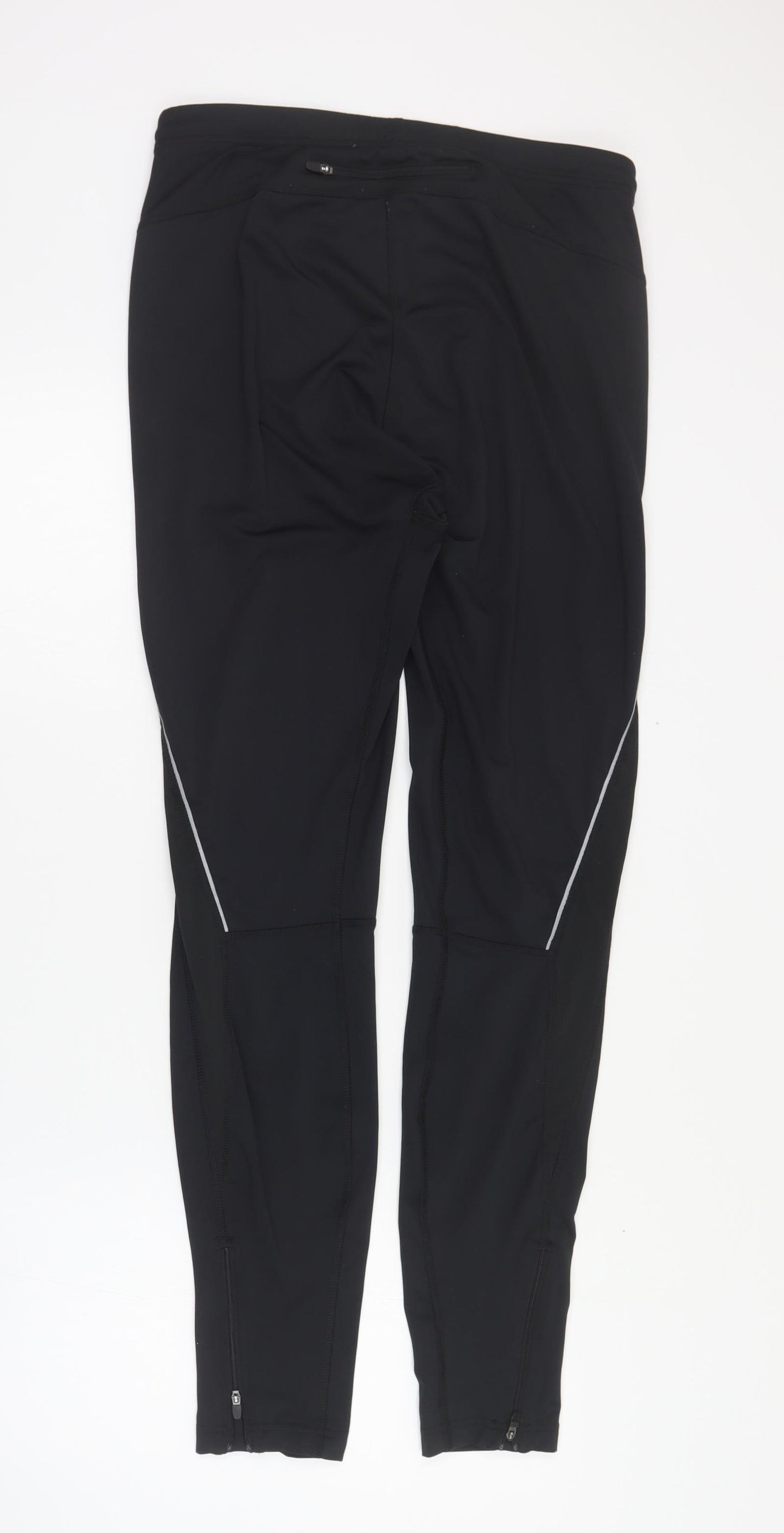 Oasics Womens Black  Polyester Cropped Leggings Size 2XL L30 in Regular Drawstring