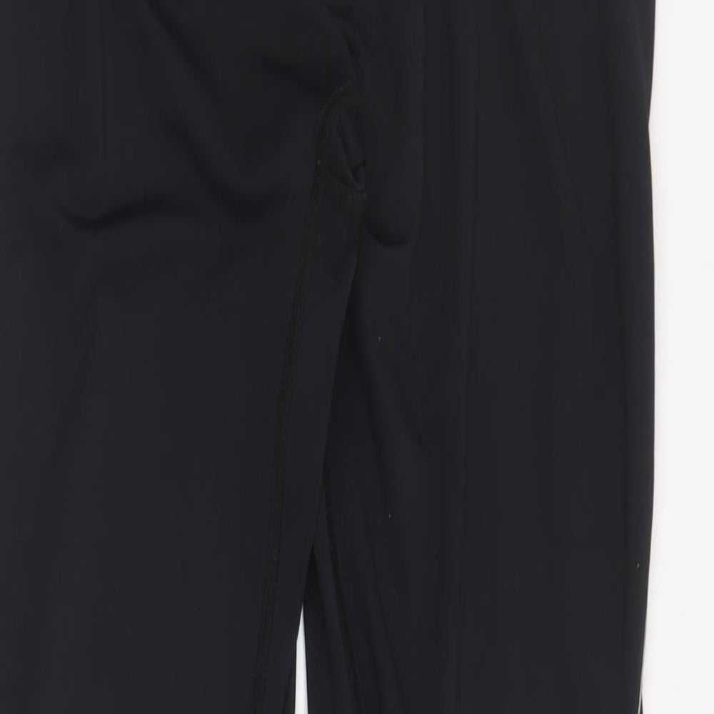 Oasics Womens Black  Polyester Cropped Leggings Size 2XL L30 in Regular Drawstring