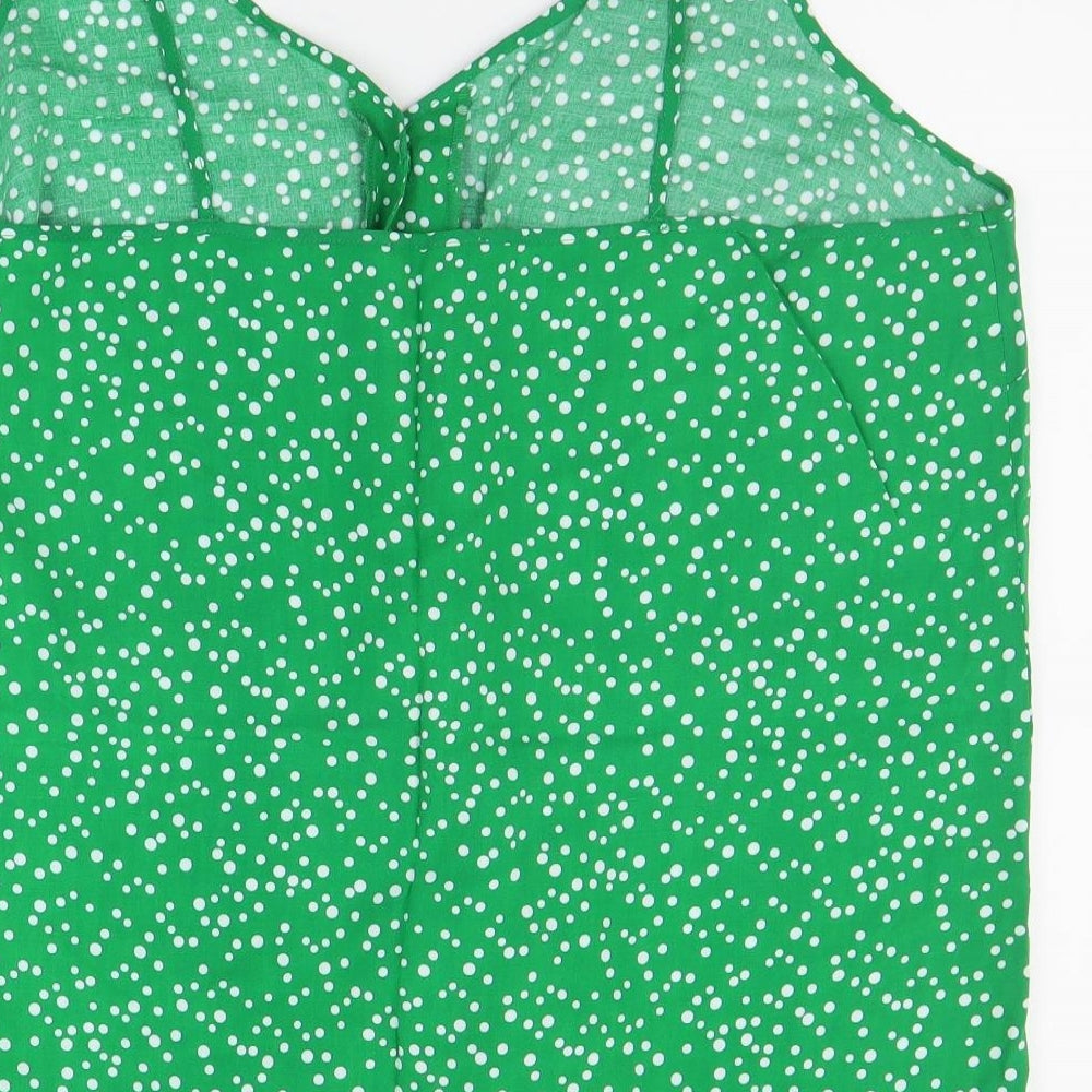 Matalan Womens Green Polka Dot Viscose Camisole Blouse Size 18 V-Neck