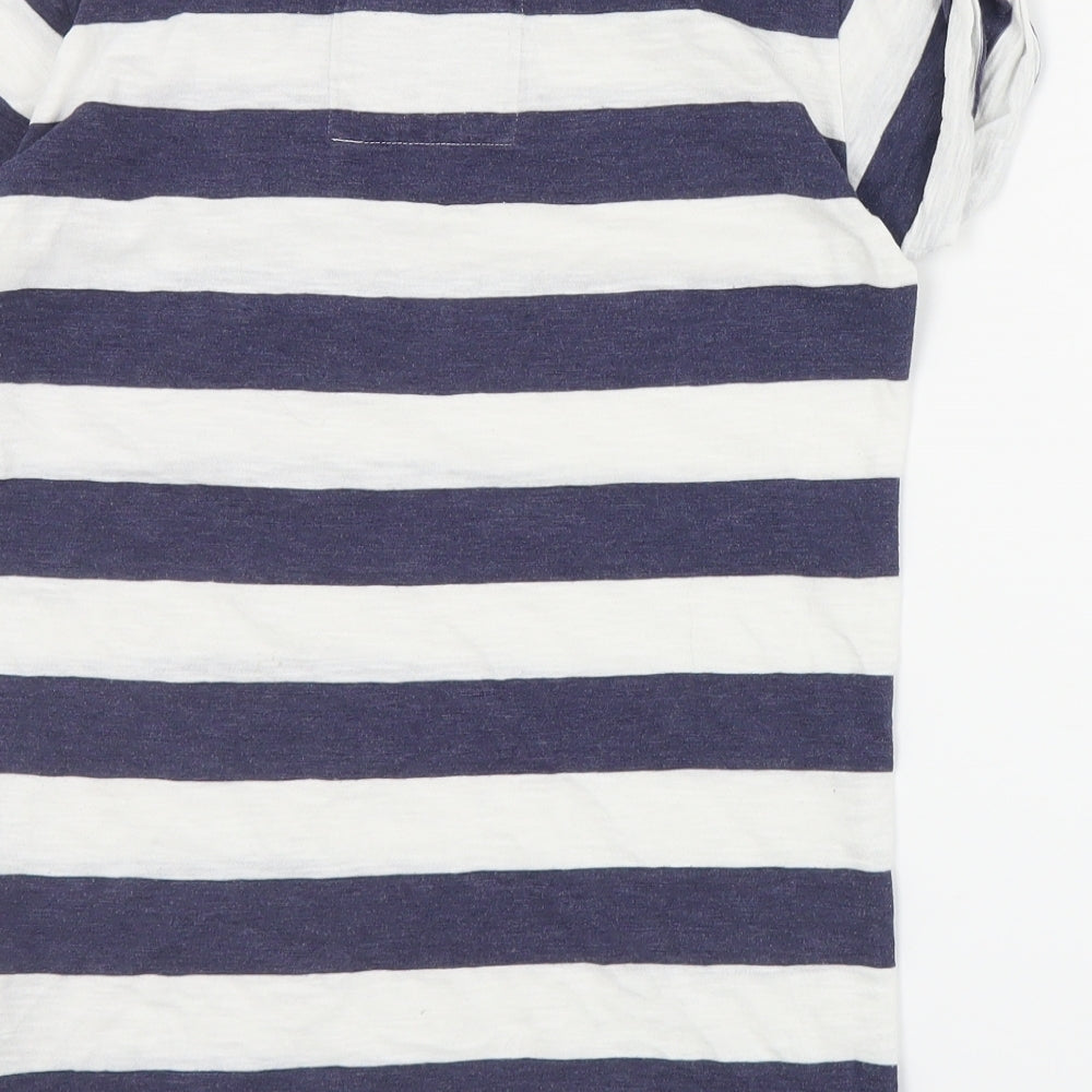 Abercrombie & Fitch Womens Blue Striped Cotton Basic T-Shirt Size XS Round Neck