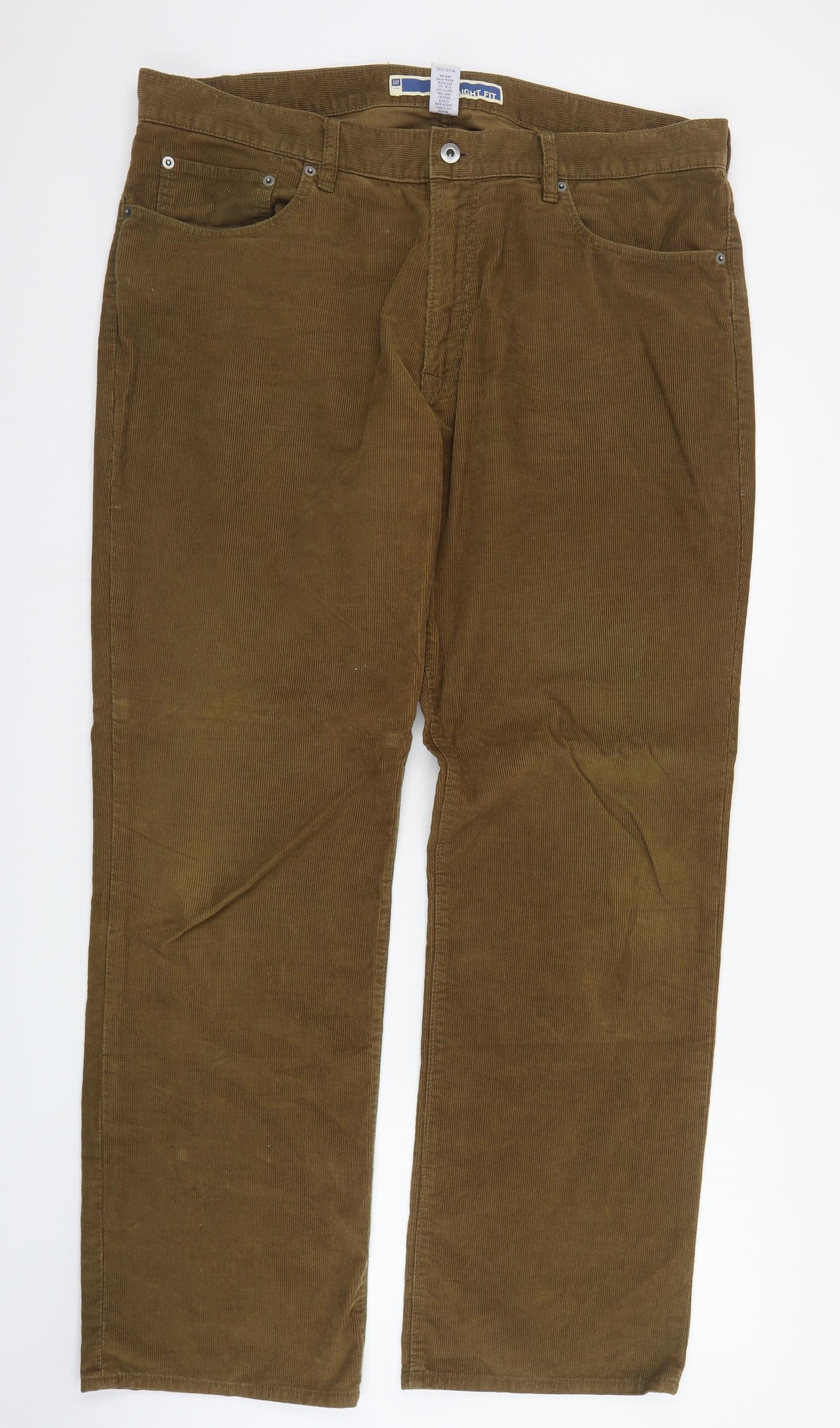 Gap Mens Brown  Cotton Chino Trousers Size 38 in L32 in Regular Zip