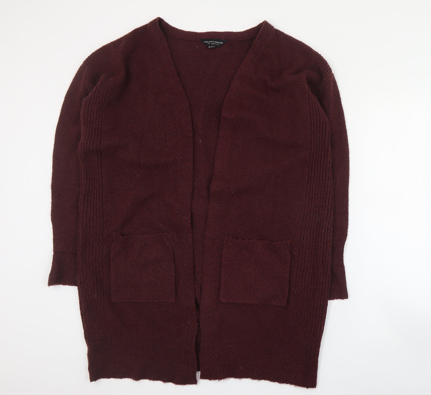 Dorothy Perkins Womens Red V-Neck  Acrylic Cardigan Jumper Size S